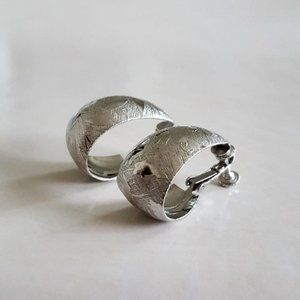 Vintage Engraved Half Hoop Earrings